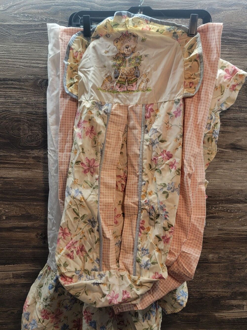 Vintage Kids Line Baby Nursery Diaper Set Caddy Stacker Teddy Girl , Sheet